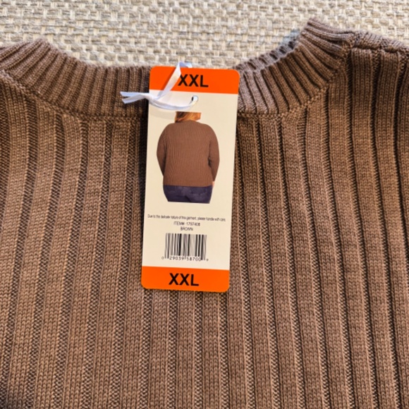 Jessica Simpson Available XL and XXL Ladies' Brown Ribbed Sweater. NEW WITH TAGS - Picture 13 of 16